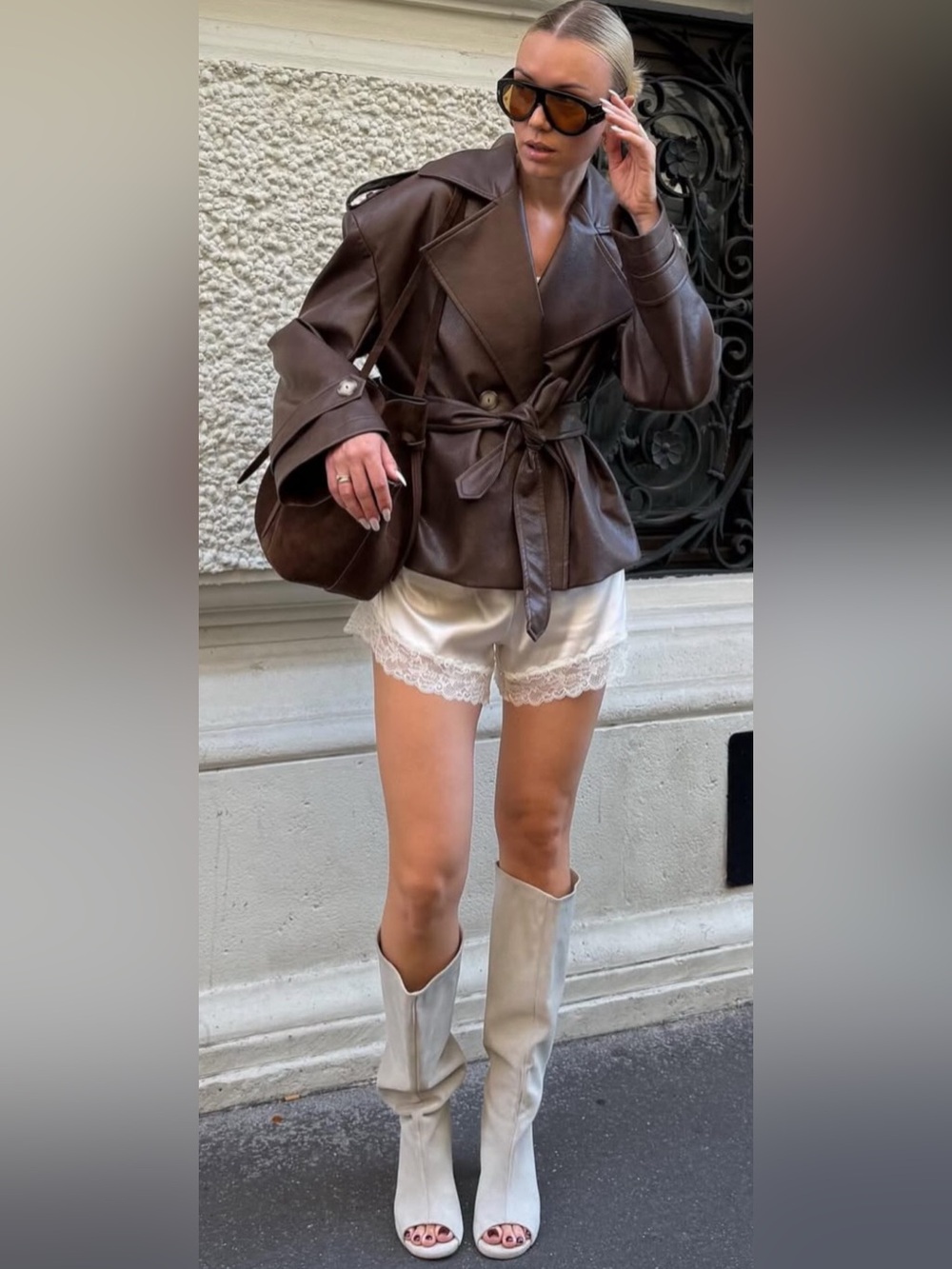 Like New Suede open toe knee boots